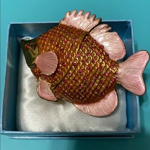 Pesci Austrian Fish Crystal Jeweled Trinket Box